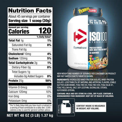 Dymatize ISO100 - 100% Hydrolyzed Whey Protein Isolate - Chocolate Peanut Butter, 5lbs/2.3kg