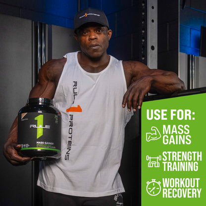 Rule1 R1 Mass Gainer High Calorie Weight Gainer Supplement 5.20 kg, Chocolate Fudge (16 Servings)