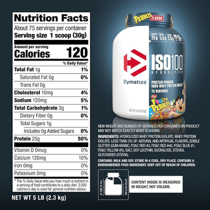 Dymatize ISO100 - 100% Hydrolyzed Whey Protein Isolate - Chocolate Peanut Butter, 5lbs/2.3kg