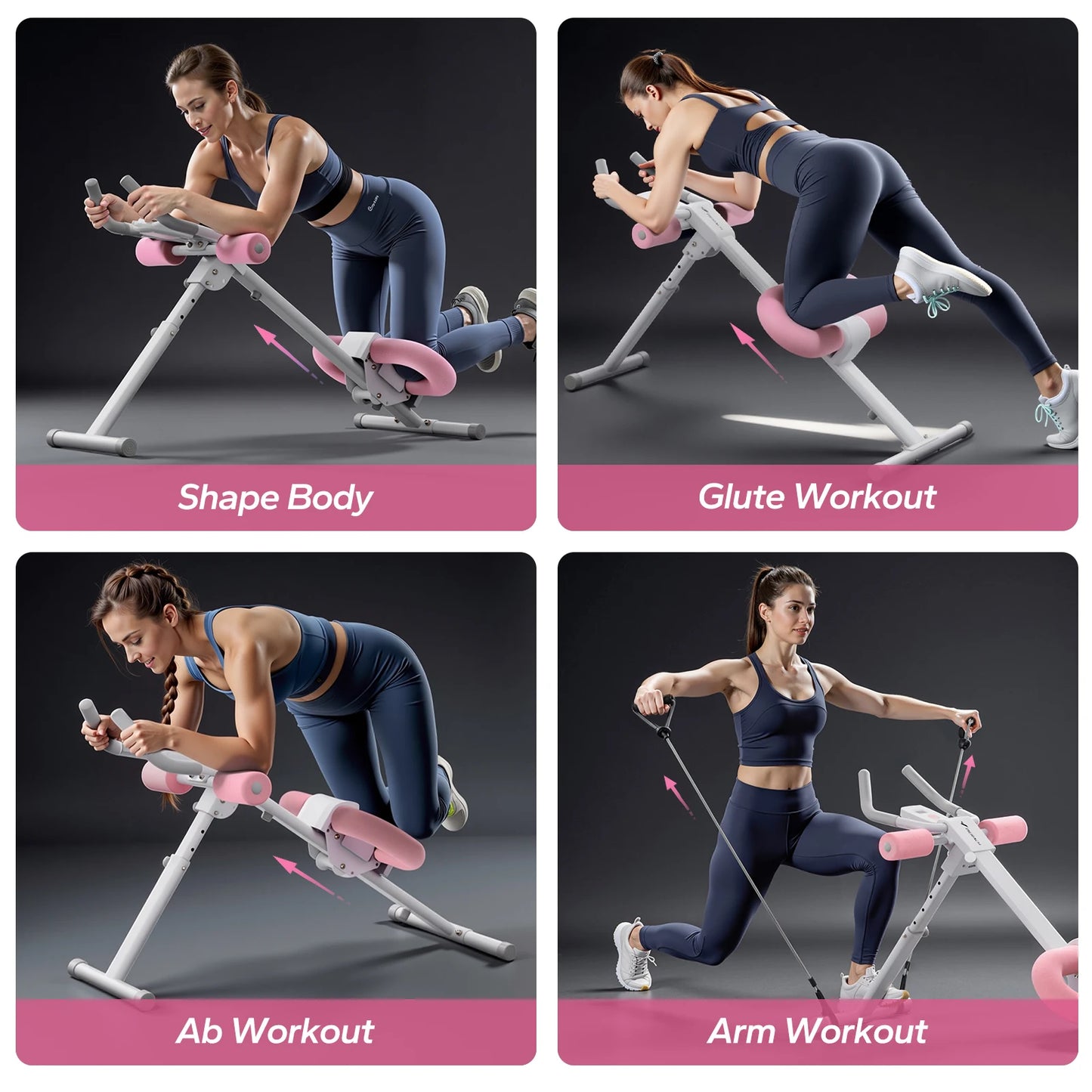 MERACH Pink Abdominal Trainer Adjustable & Foldable