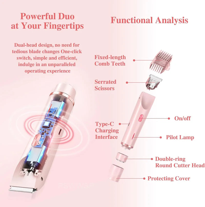 Dual Head Bikini Hair Trimmer For Women