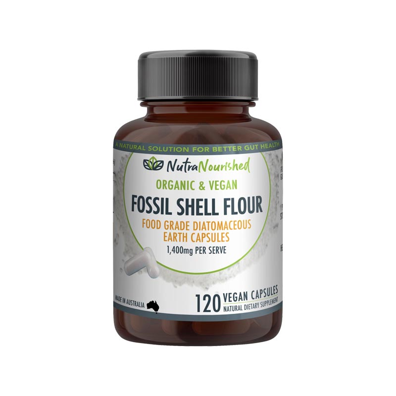 Fossil Shell Flour Capsules (vegan)- Food Grade Diatomaceous Earth 120 caps