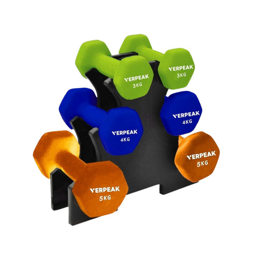 VERPEAK 24kg (3,4,5kg x 2) Neoprene Dumbbell Set